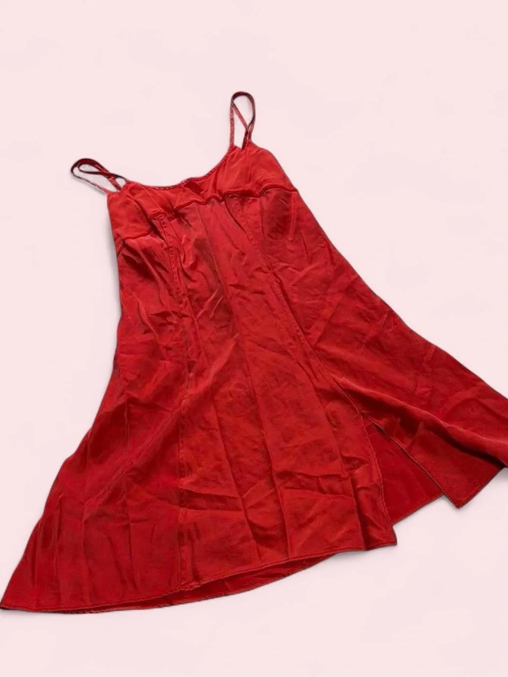 1997 Victoria's Secret Red 100% silk slip dress